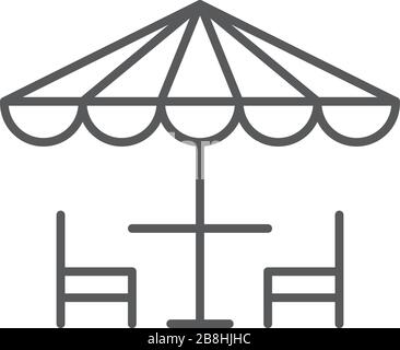 Terrace cafe vector icon concept, isolated on white background Stock Vector