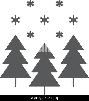 Winter forest with snow vector icon concept, isolated on white background Stock Vector