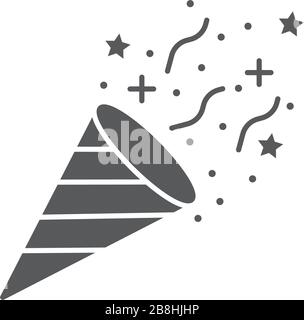 confetti popper vector icon concept for party, isolated on white background Stock Vector