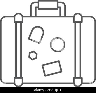 Travel suitcase vector icon concept, isolated on white background Stock Vector