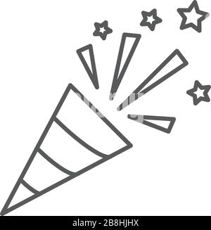 confetti popper vector icon concept for party, isolated on white background Stock Vector
