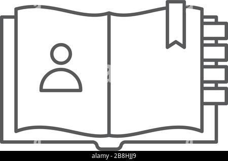 contact book, phone book vector icon concept, isolated on white background Stock Vector