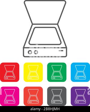 copy machine vector icon concept, isolated on white background Stock Vector