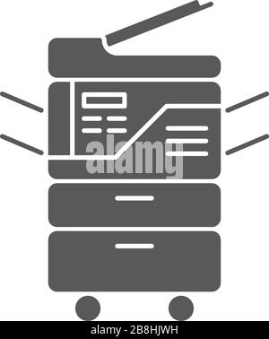 copy machine vector icon concept, isolated on white background Stock Vector