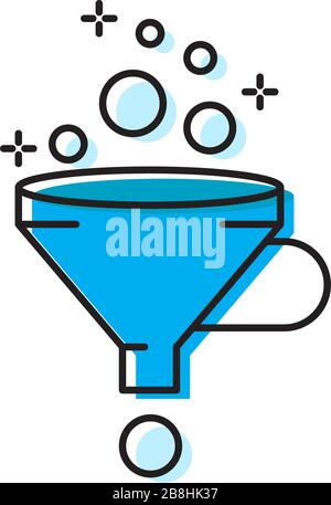 funnel vector icon concept design, isolated on white background Stock Vector