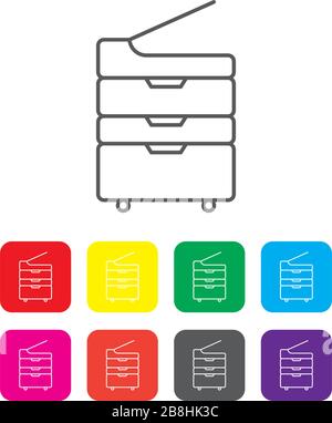 copy machine vector icon concept, isolated on white background Stock Vector
