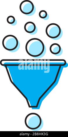 funnel vector icon concept design, isolated on white background Stock Vector