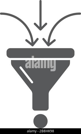 funnel vector icon concept design, isolated on white background Stock Vector