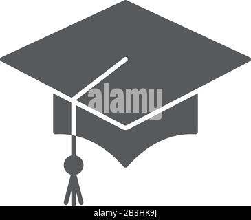 graduation cap vector icon concept, isolated on white background Stock Vector