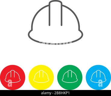 Hard hat vector icon design isolated on white Stock Vector
