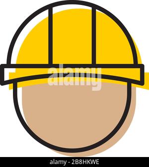 Hard hat vector icon design isolated on white Stock Vector