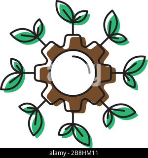 Growing plants technology concept vector icon illustration design isolated on white Stock Vector