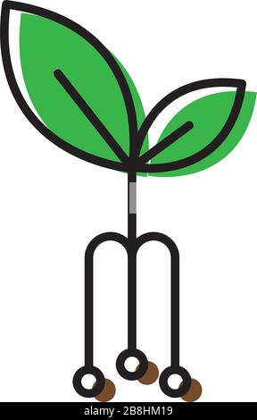 Growing plants technology concept vector icon illustration design isolated on white Stock Vector