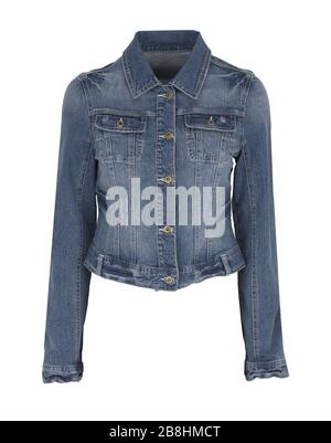 Luxuru jeans jacket isolated on white + clipping path Stock Photo