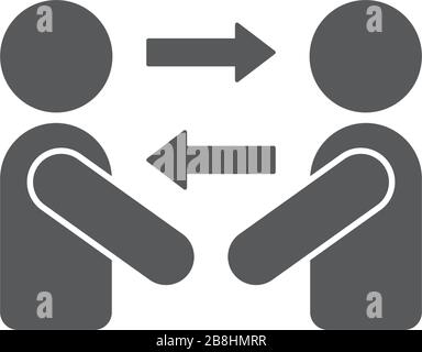 persons exchange or switch persons vector icon concept, isolated on white background Stock Vector