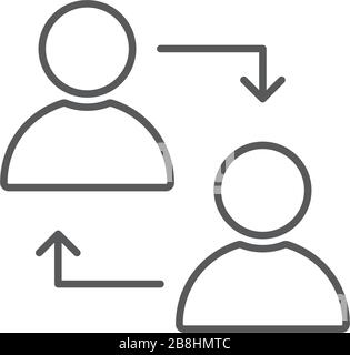 persons exchange or switch persons vector icon concept, isolated on white background Stock Vector