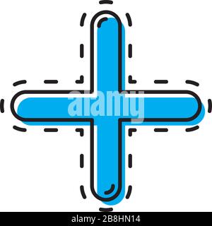 plus, add button vector icon concept, isolated on white background Stock Vector