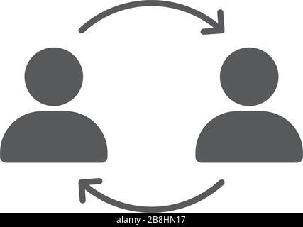persons exchange or switch persons vector icon concept, isolated on white background Stock Vector