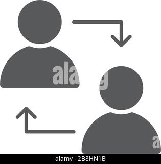 persons exchange or switch persons vector icon concept, isolated on white background Stock Vector