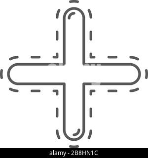 plus, add button vector icon concept, isolated on white background Stock Vector