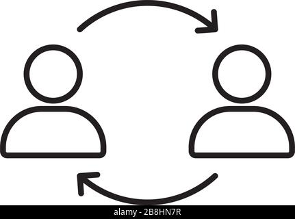 persons exchange or switch persons vector icon concept, isolated on white background Stock Vector