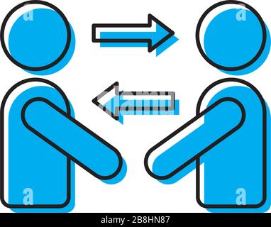 persons exchange or switch persons vector icon concept, isolated on white background Stock Vector