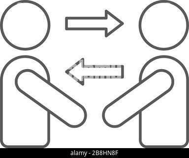 persons exchange or switch persons vector icon concept, isolated on white background Stock Vector