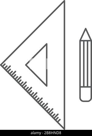 Ruler, Equipment, Instrument of Measurement vector icon, isolated on white background Stock Vector