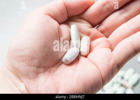 Vitamin pills, a bunch of health products