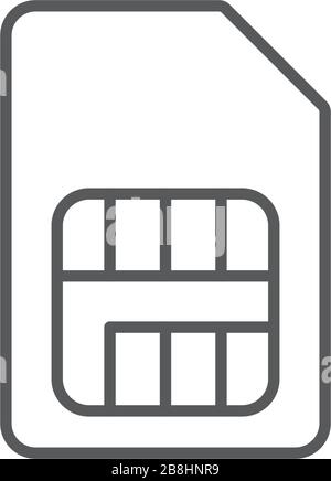 sim card vector icon concept, isolated on white background Stock Vector