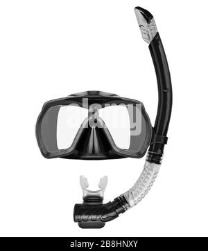 Flippers, glasses and snorkel isolated on white background Stock Photo ...