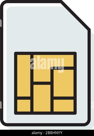 sim card vector icon concept, isolated on white background Stock Vector