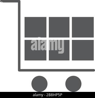 Shopping cart vector icon symbol isolated on white background Stock Vector