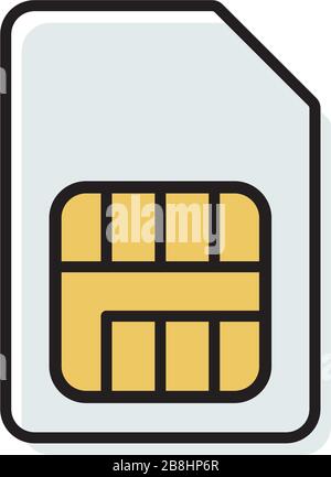 sim card vector icon concept, isolated on white background Stock Vector