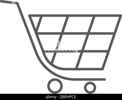 Shopping cart vector icon symbol isolated on white background Stock Vector