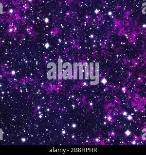 Seamless Starfield with Glowing Stars at Night Stock Photo
