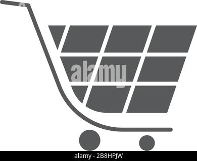Shopping cart vector icon symbol isolated on white background Stock Vector