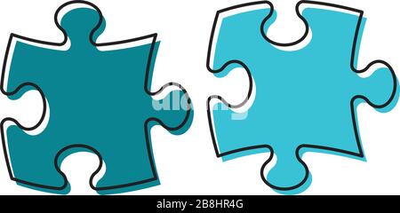 Puzzle vector icon symbol isolated on white background Stock Vector