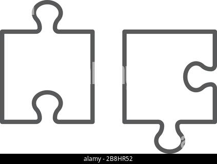 Puzzle vector icon symbol isolated on white background Stock Vector