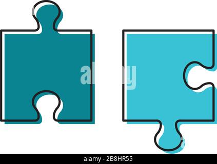 Puzzle vector icon symbol isolated on white background Stock Vector