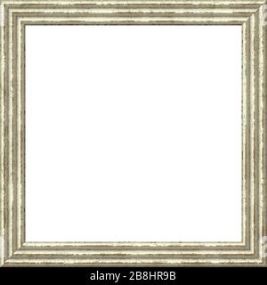 Vintage picture frame, wood plated, white background, clipping path included Stock Photo