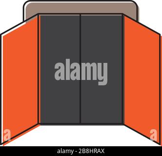 Open double door vector icon symbol isolated on white background Stock Vector