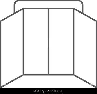 Open double door vector icon symbol isolated on white background Stock Vector