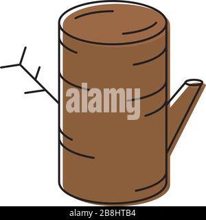 Tree stump vector icon symbol isolated on white background Stock Vector