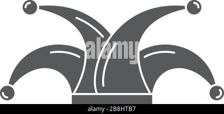 Joker hat vector icon symbol isolated on white background Stock Vector