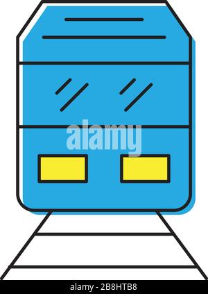 Train on railway vector icon transportation symbol isolated on white background Stock Vector