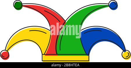 Joker hat vector icon symbol isolated on white background Stock Vector