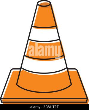 Traffic cone vector icon symbol isolated on white background Stock Vector