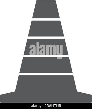 Traffic cone vector icon symbol isolated on white background Stock Vector