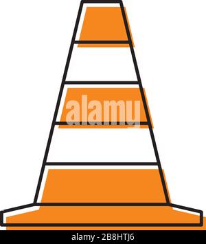 Traffic cone vector icon symbol isolated on white background Stock Vector